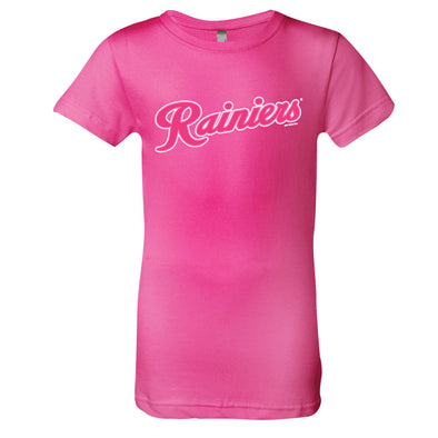 Tacoma Rainiers Girls Hot Pink Script Tee