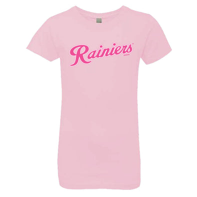 Tacoma Rainiers Girls Light Pink Script Tee