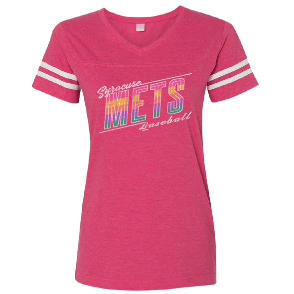 Syracuse Mets Ladies Sporty Hot Pink Tee