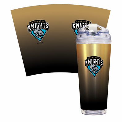 Charlotte Knights RICO 24oz Metallic Gold Tumbler