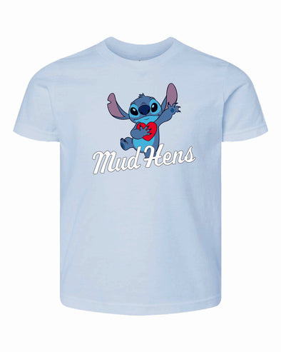 Toledo Mud Hens Youth Disney Stitch Heart T