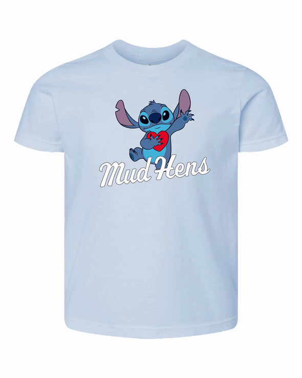 Toledo Mud Hens Youth Disney Stitch Heart T
