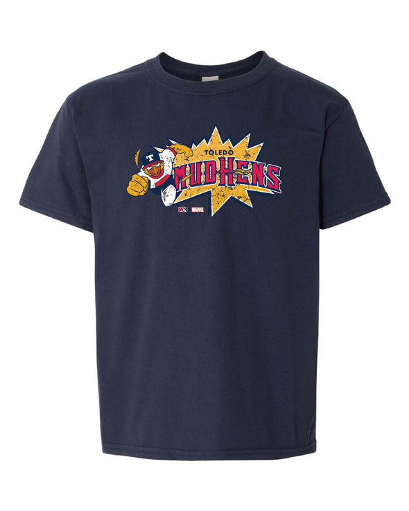 Toledo Mud Hens Marvel's Defenders of the Diamond Youth Burst T-Shirt