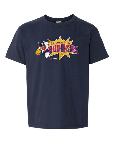 Toledo Mud Hens Marvel's Defenders of the Diamond Youth Burst T-Shirt