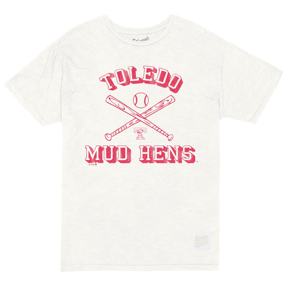 Toledo Mud Hens White Retro Brand Slub T