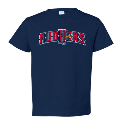 Toledo Mud Hens Navy Distressed Font Toddler T