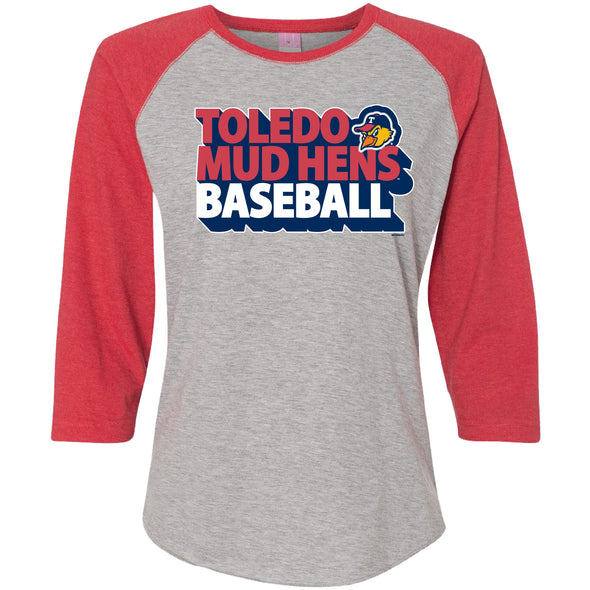 Toledo Mud Hens Schon Ladies 3/4 Sleeve T