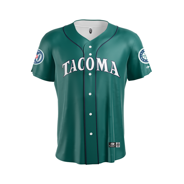 Tacoma Rainiers Authentic Throwback Teal Tacoma Jersey