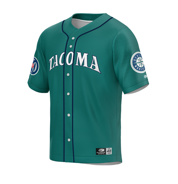 Tacoma Rainiers Authentic Throwback Teal Tacoma Jersey