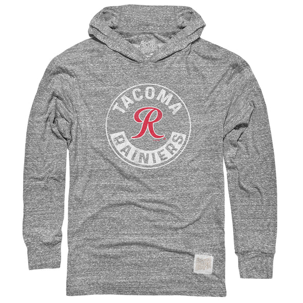 Tacoma Rainiers Retro Brand Gray Tri-Blend Hooded Tee