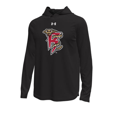 Timber Rattlers Under Armour Black Tech Stretch Long Sleeve Hooded Tee