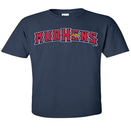 Toledo Mud Hens Navy Home Font T