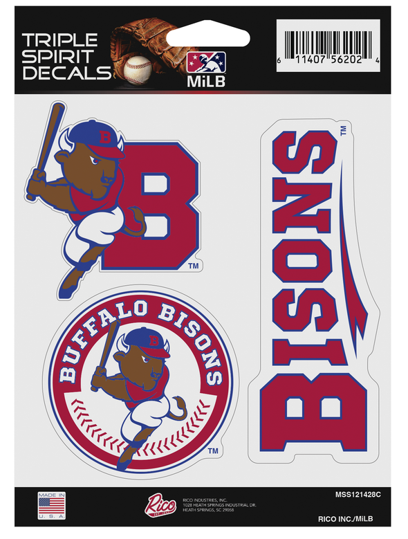 Buffalo Bisons Three Decal Set