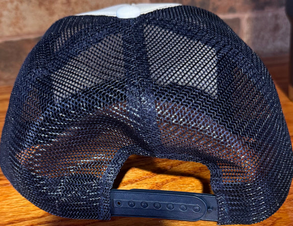 Toasty White & Navy Cord Hat