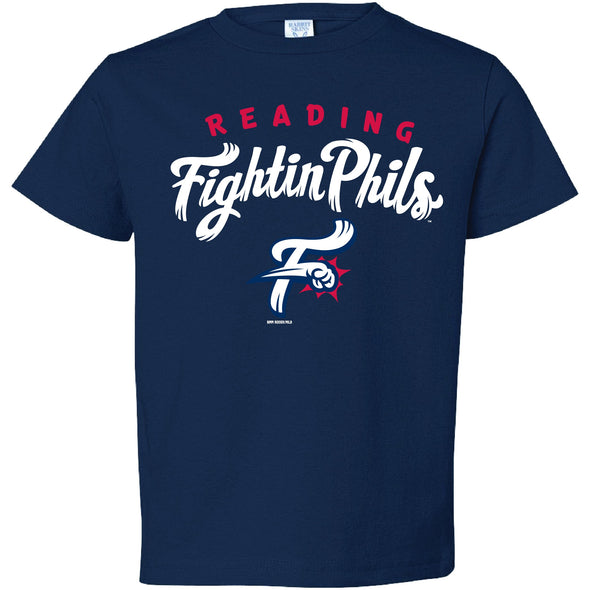 Bimmridder Reading Fightin Phils Navy Primary Logo Adult Soft Style T-Shirt