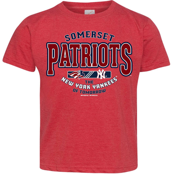 Somerset Patriots Vintage Red Toddler Boys Mango Affiliate Fine Jersey Tee