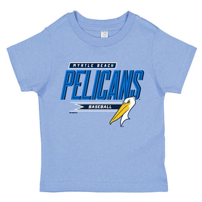 Myrtle Beach Pelicans Bimm Ridder Toddler Carolina Blue Brushback Tee