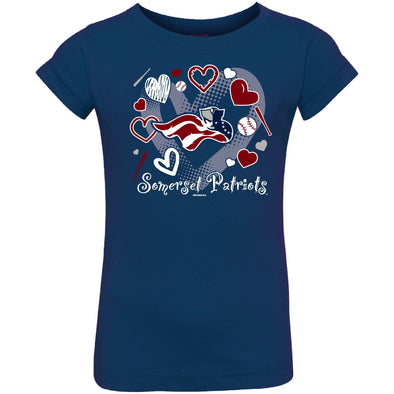 Somerset Patriots Navy Toddler Girls Frillo Tee