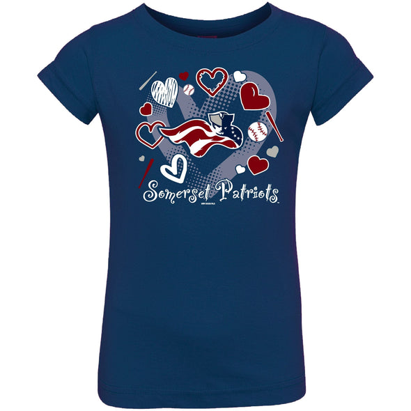 Somerset Patriots Navy Toddler Girls Frillo Tee