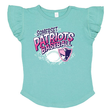 Somerset Patriots Saltwater Toddler Girls Jeannie Flutter Sleeve Tee