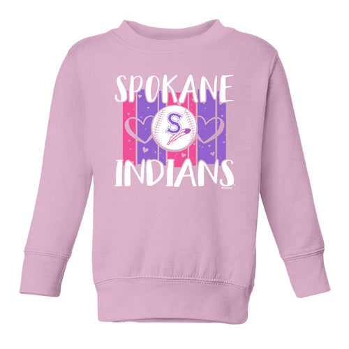 Spokane Indians Toddler Pink Trivium Crew Sweatshirt