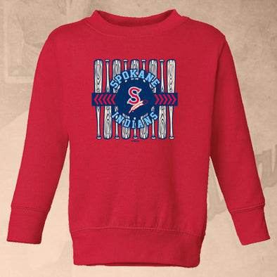 Spokane Indians Toddler Red Newkirk Crew Sweatshirt