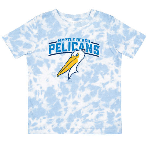 Myrtle Beach Pelicans Bimm Ridder Toddler Sky Blue Tie Dye Freud Tee