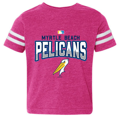 Myrtle Beach Pelicans Bimm Ridder Toddler Vintage Hot Pink Sporty Face Tee