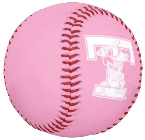 Toledo Mud Hens Pink Logo Baseball