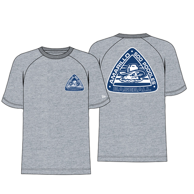 Amarillo Sod Poodles New Era Grey Game Raglan Tee