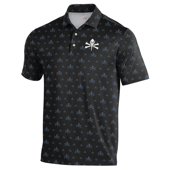 Myrtle Beach Pelicans Under Armour Black Pirate Armour Fuse Polo