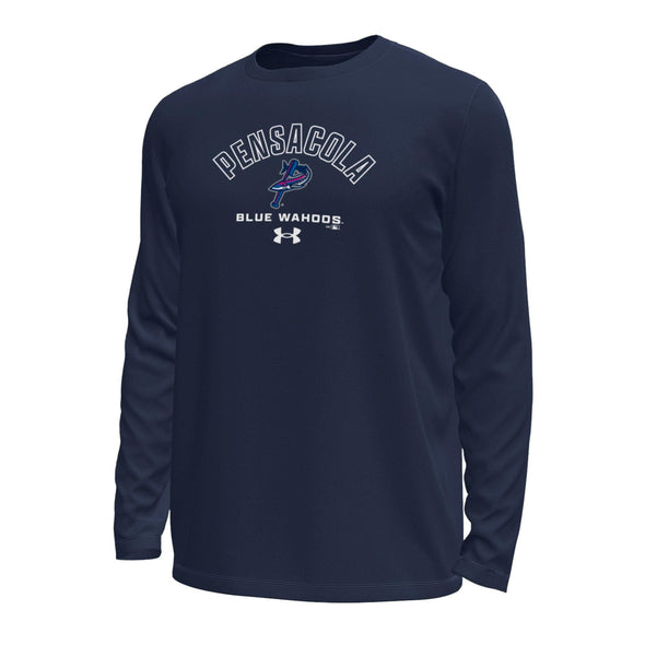 Pensacola Blue Wahoos Mens Under Armour Tech Long Sleeve