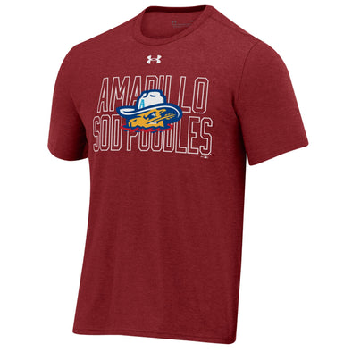 Amarillo Sod Poodles Under Armour Cardinal Game All Day Tee