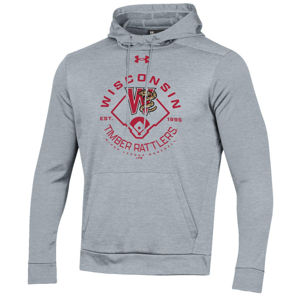 Timber Rattlers Under Armour Gray Heather Armour Fleece Pullover Hood