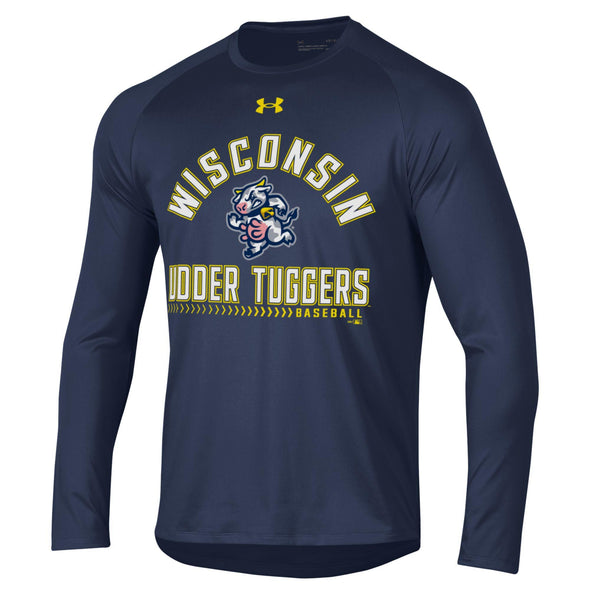 Navy Udder Tuggers UA L/S Tech Tee