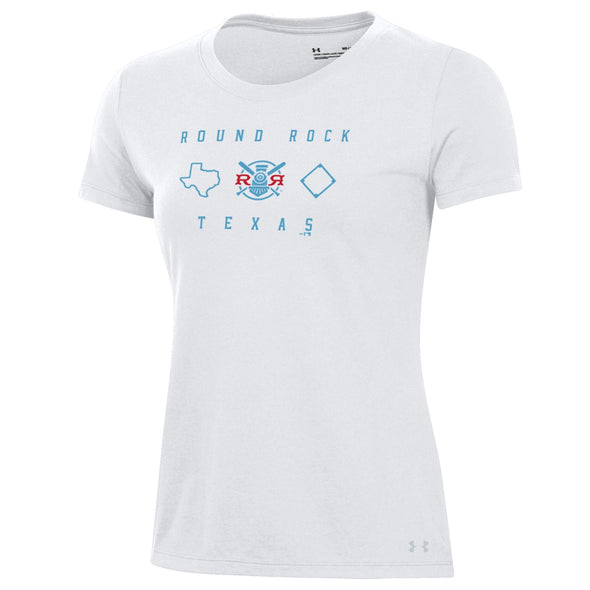 Round Rock Express Women's Under Armour White Fauxback Performance Cotton Tee