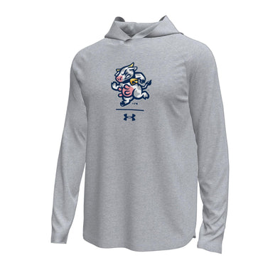 Udder Tuggers Under Armour Mod Gray Tech Stretch Long Sleeve Hooded Tee