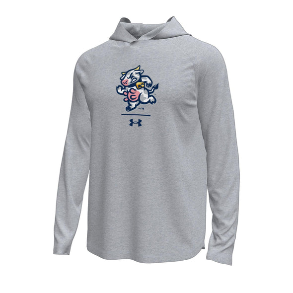 Udder Tuggers Under Armour Mod Gray Tech Stretch Long Sleeve Hooded Tee