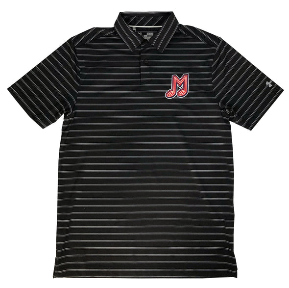 Memphis Redbirds Under Armour Black Stripe Polo