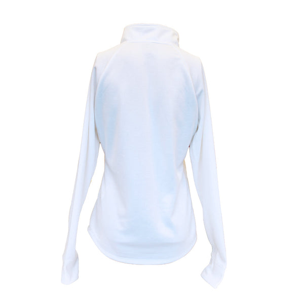 Ladies White Double Knit Jersey 1/4 Snap Primary