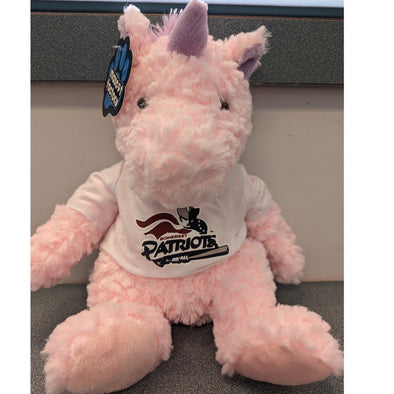 Somerset Patriots Cuddle Buddy 13" Sitting Pink Unicorn Plush Doll