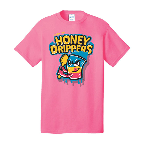 Jacksonville Jumbo Shrimp Honey Drippers Pink Logo Tee
