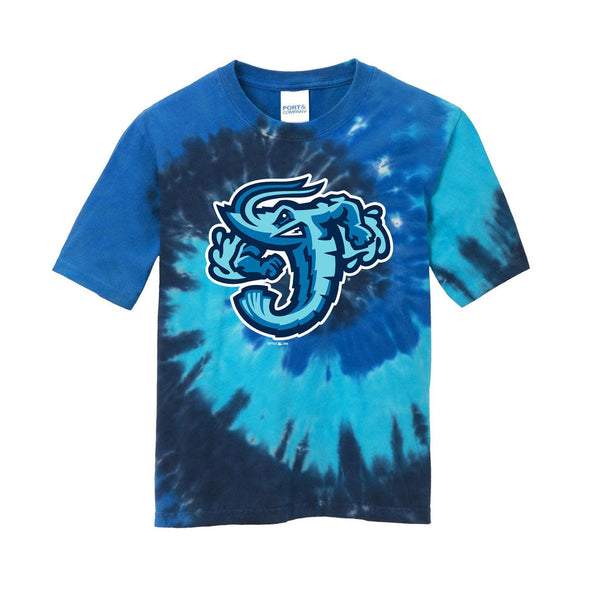 Jacksonville Jumbo Shrimp GoTeez Youth Ocean Blue Tie Dye Tee