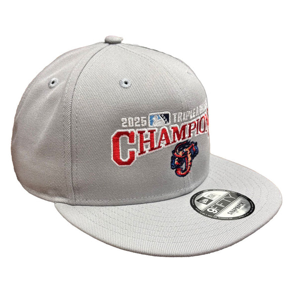 Jacksonville Jumbo Shrimp New Era Gray 2025 Triple A National Champions 9Fifty