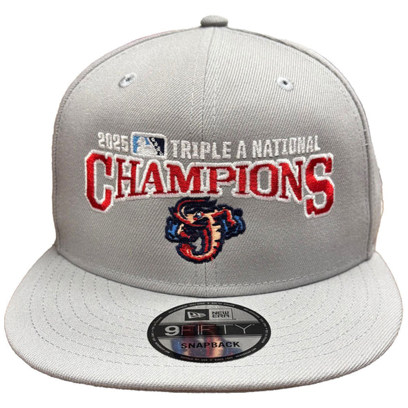 Jacksonville Jumbo Shrimp New Era Gray 2025 Triple A National Champions 9Fifty