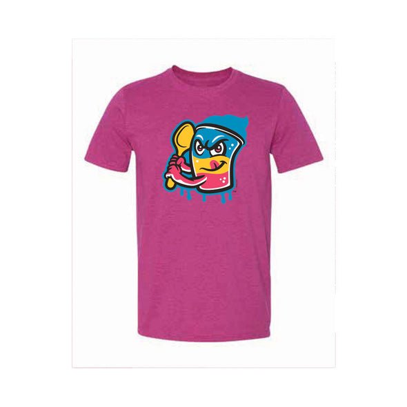 Jacksonville Jumbo Shrimp 108 Stitches Hot Pink Honey Drippers Logo Tee