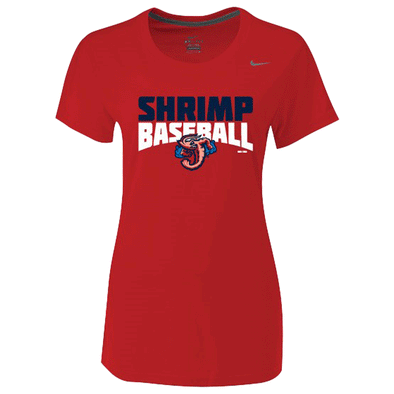 Jacksonville Jumbo Shrimp Nike Ladies Red Dri-Fit Tee