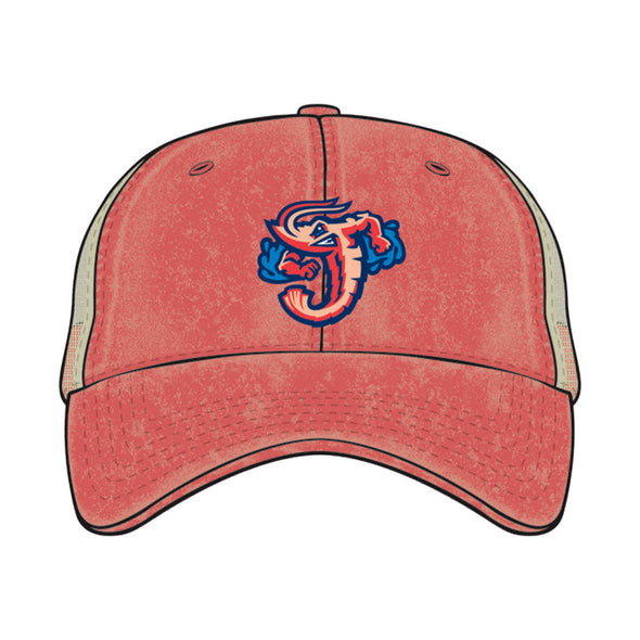 Jacksonville Jumbo Shrimp OC Sports Red/Khaki Trucker