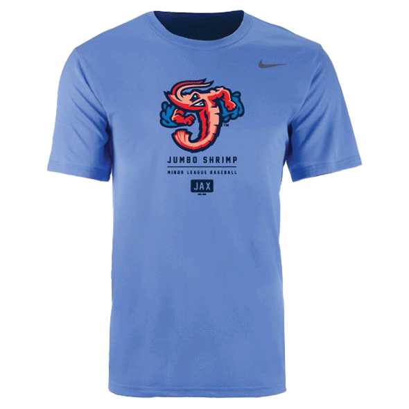 Jacksonville Jumbo Shrimp Nike Carolina Blue Dri-Fit Tee