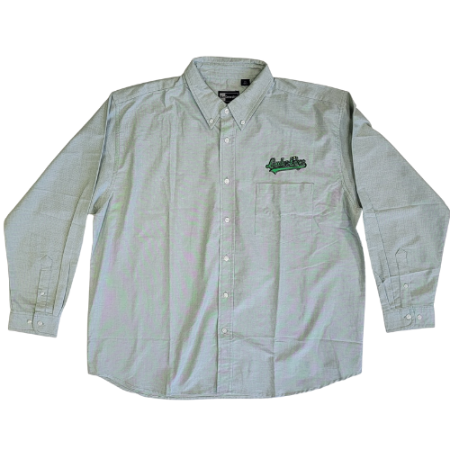 Men's Green Long Sleeve Dress Shirt - Script Logo